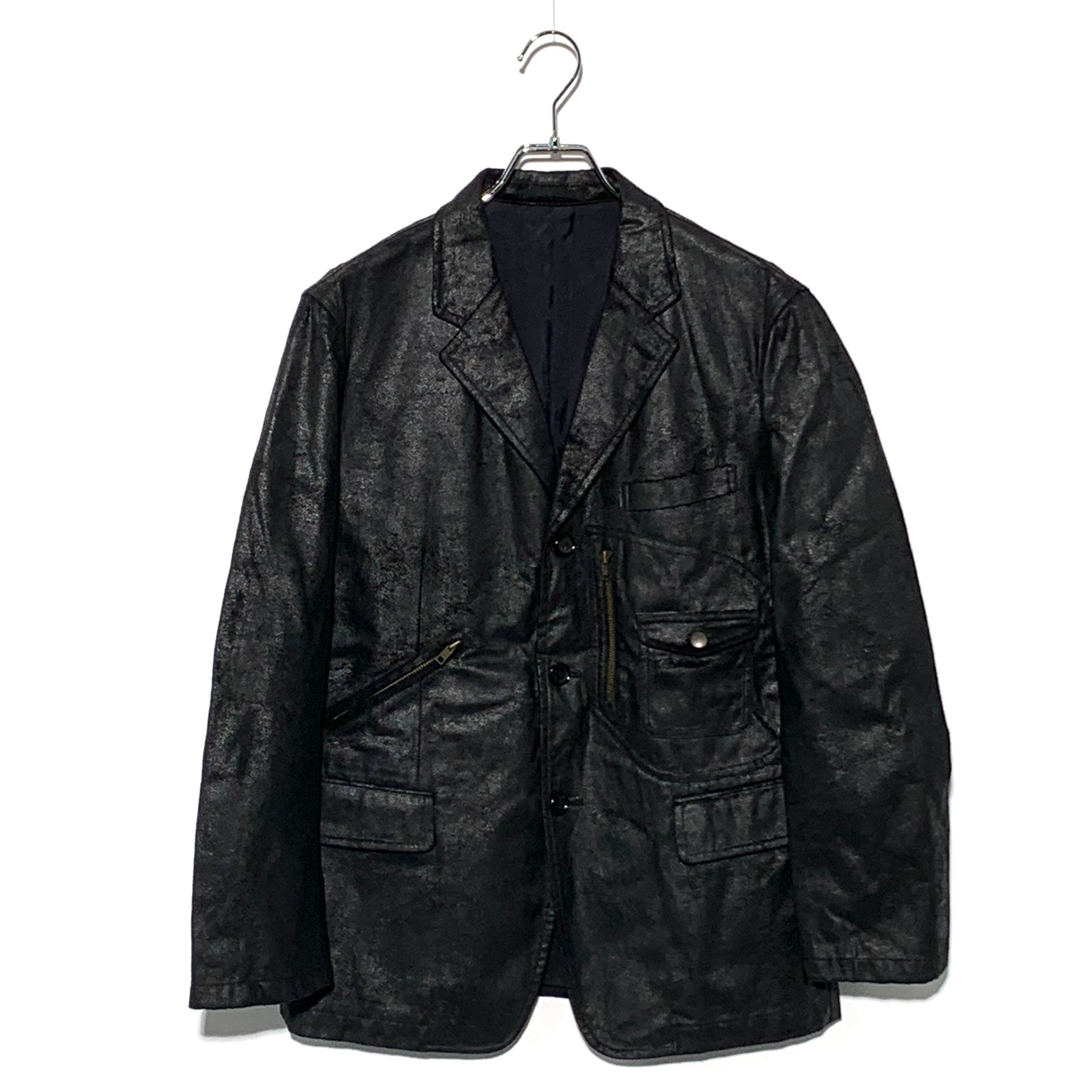 Comme does Garçons Homme Bluster Coated Utility Zip Blazer -AW05 Black