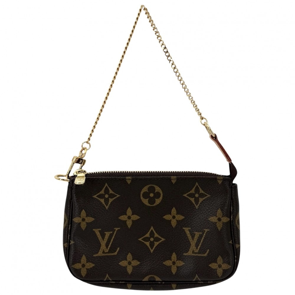 LOUIS VUITTON ルイヴィトン ハンドバッグ モノグラム ミニポシェットアクセソワール アクセサリーポーチ Mini Pochette Accessoires M58009 ブラウン 茶 ゴールド金具 レディース 美品【中古品】