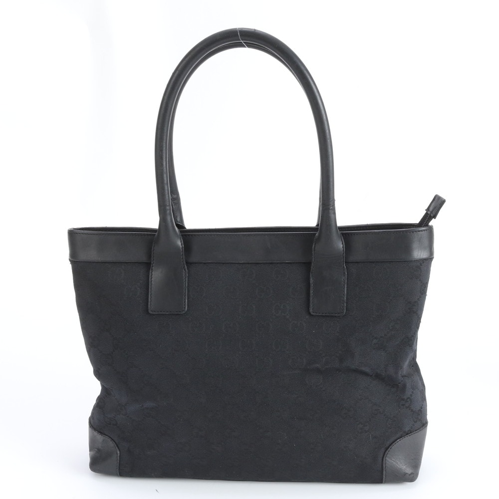 グッチ GGキャンバス 33890 トート バッグ レザー×キャンバス