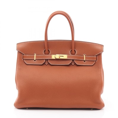 エルメス HERMES バーキン35 ハンドバッグ バッグ レザー トリヨンクレマンス トリヨンクレマンス エトリュスク □I刻印(2005年製造) レディース ブラウン系 【中古】