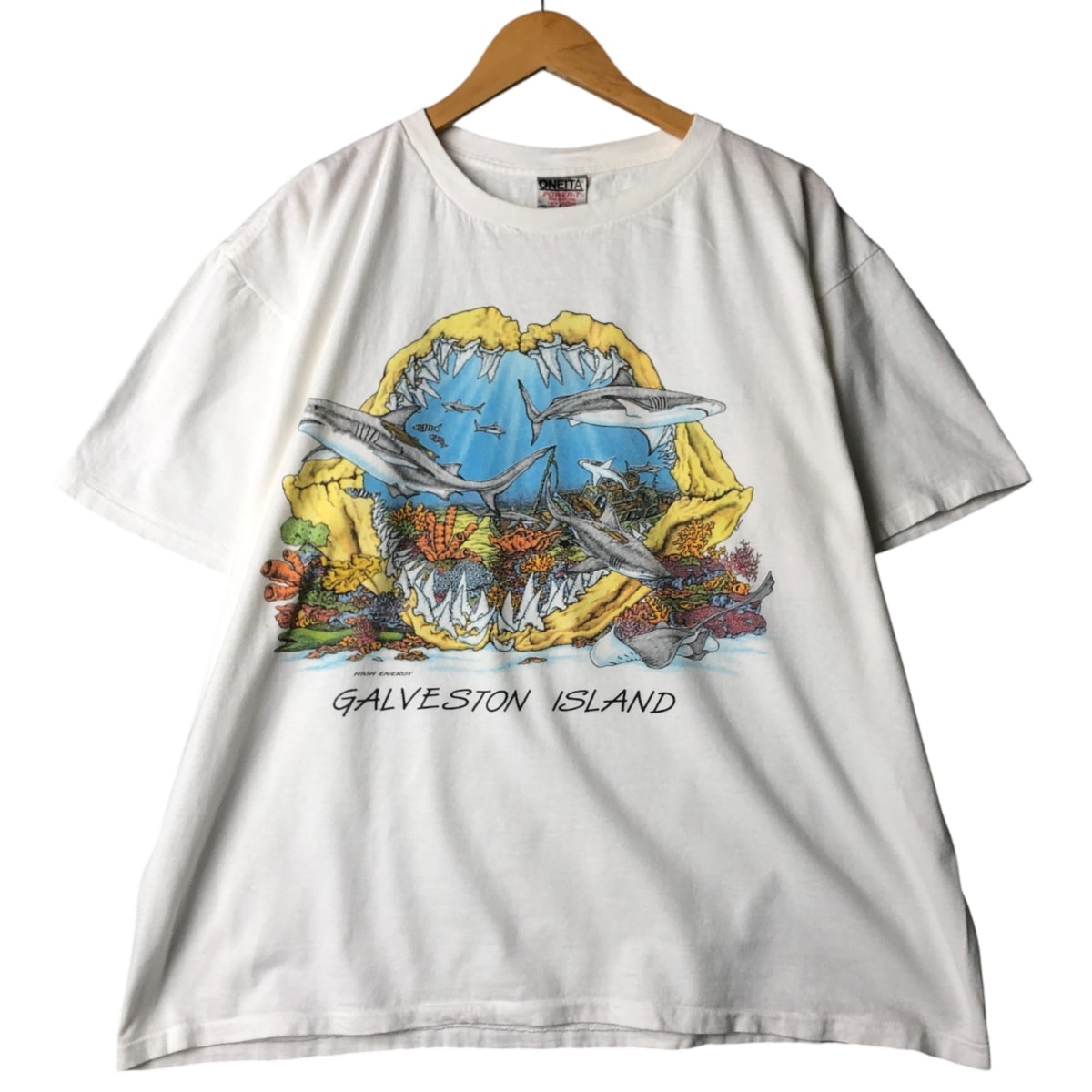 古着 90年代 オニータ ONEITA サメ柄 アニマルTシャツ メンズXL相当 ヴィンテージ/eaa563656
