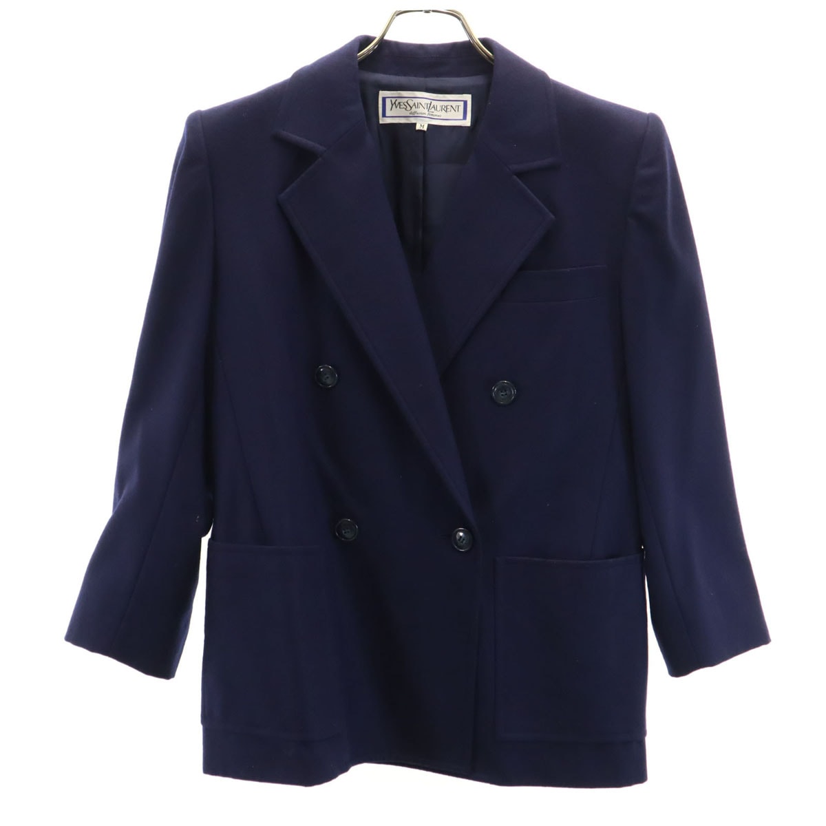 YVES SAINT LAURENT イヴサンローラン 90s オールド ダブル テーラードジャケット M ネイビー