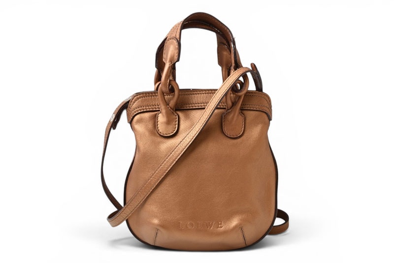 ロエベ ハンドバッグ FIESTA/フィエスタ 2WAY ブロンズ レザー ショルダーバッグ LOEWE レディース【中古】
