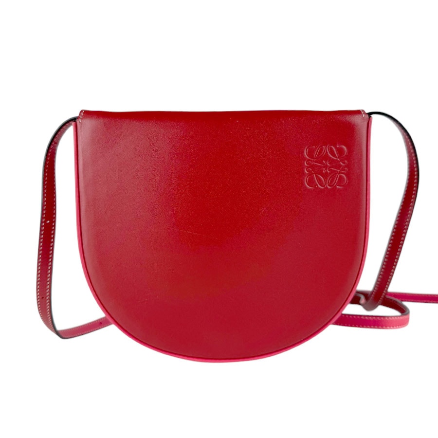 ロエベ LOEWE ショルダーバッグ ウエストバッグ ヒールバッグ レザー レッド レディース【中古】 z9881