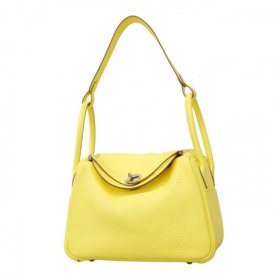 【6dc3094】エルメス ハンドバッグ リンディ26 トリヨンクレマンス リモンチェッロ シルバー金具 B刻印 2wayバッグ【中古】レディース