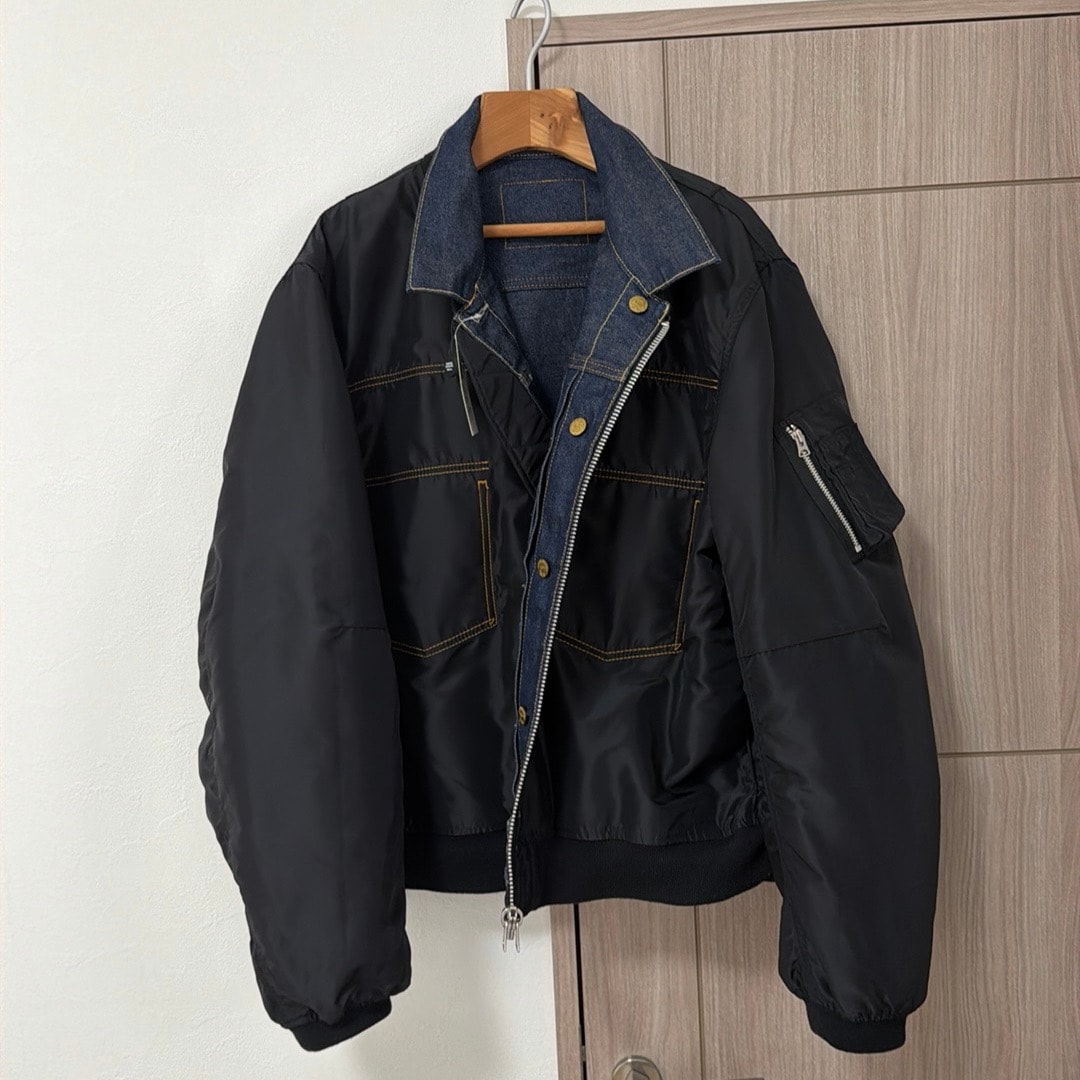 sacai x Levi's Men's Denim x Nylon Twill Reversible Blouson "Indigo/Black"