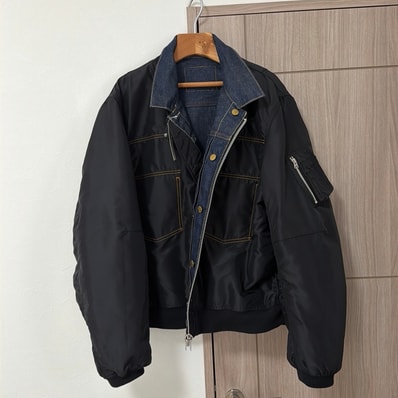 sacai x Levi's Men's Denim x Nylon Twill Reversible Blouson "Indigo/Black"