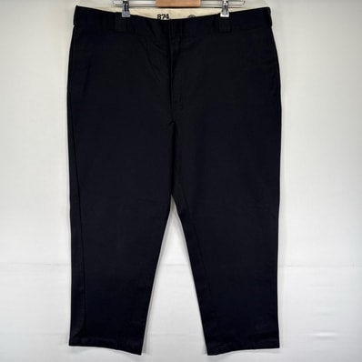 古着 ディッキーズ Dickies パンツ 874 オリジナルフィット ジッパーフライ 大きいサイズ センタープレス W44 L29 ブラック系 メンズ