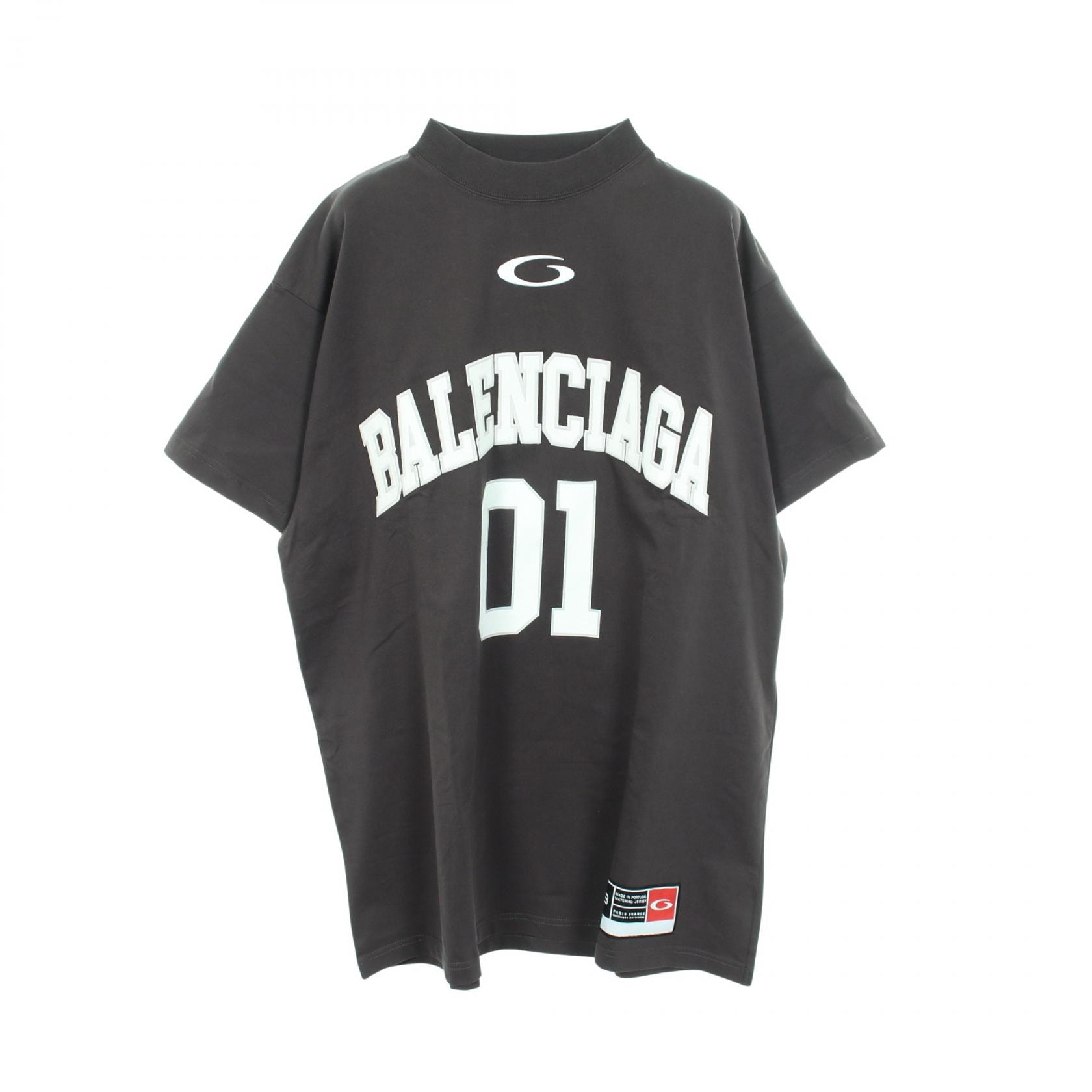 バレンシアガ BALENCIAGA ロゴ刺繍 オーバーサイズ 半袖Tシャツ 衣料品 トップス コットン メンズ レディース グレー系 / ホワイト系 787349 【中古】