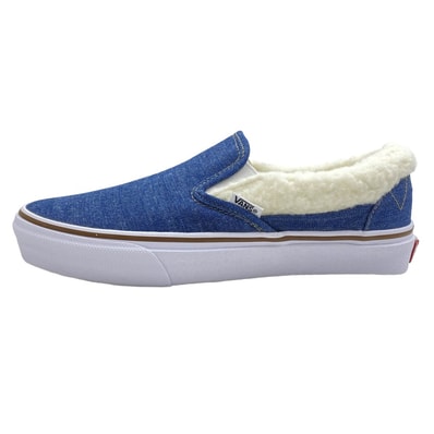 VANS バンズ スニーカー V98CF ボア付き デニム スリッポン ローカット スニーカー インディゴブルー系 ホワイト系 25cm【新古品】【未使用】【中古】