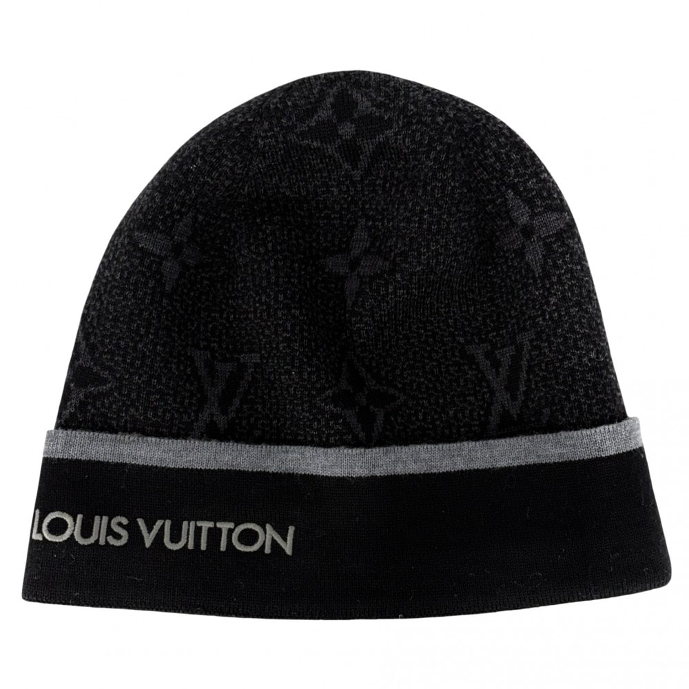 LOUIS VUITTON ルイヴィトン ニットキャップ ビーニー マイ・モノグラムエクリプス ニット帽 帽子 ファッションアイテム M73469 ウール ブラック 黒 メンズ 秋 冬 美品【中古品】