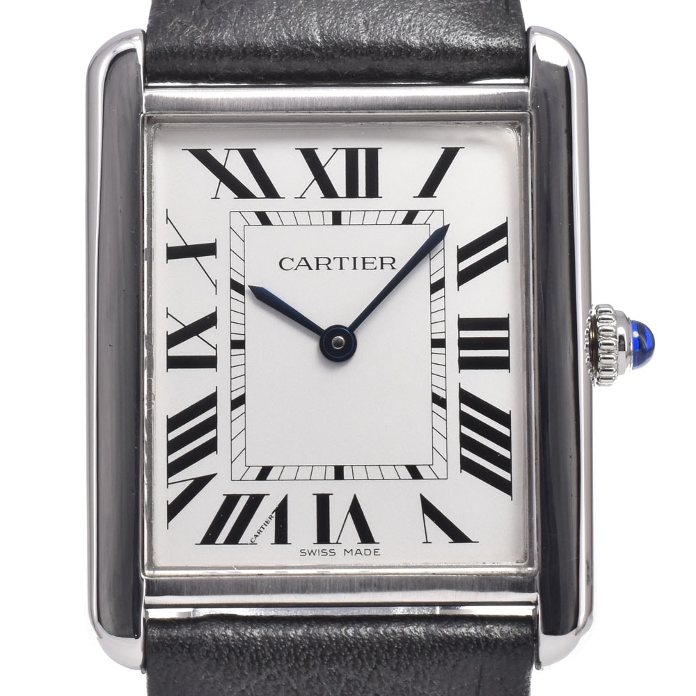 カルティエ CARTIER WSTA0028 タンクソロ LM シルバー クォーツ メンズ 美品 保証書付き 腕時計 J#150048