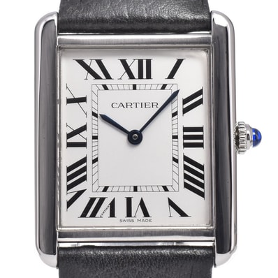 カルティエ CARTIER WSTA0028 タンクソロ LM シルバー クォーツ メンズ 美品 保証書付き 腕時計 J#150048