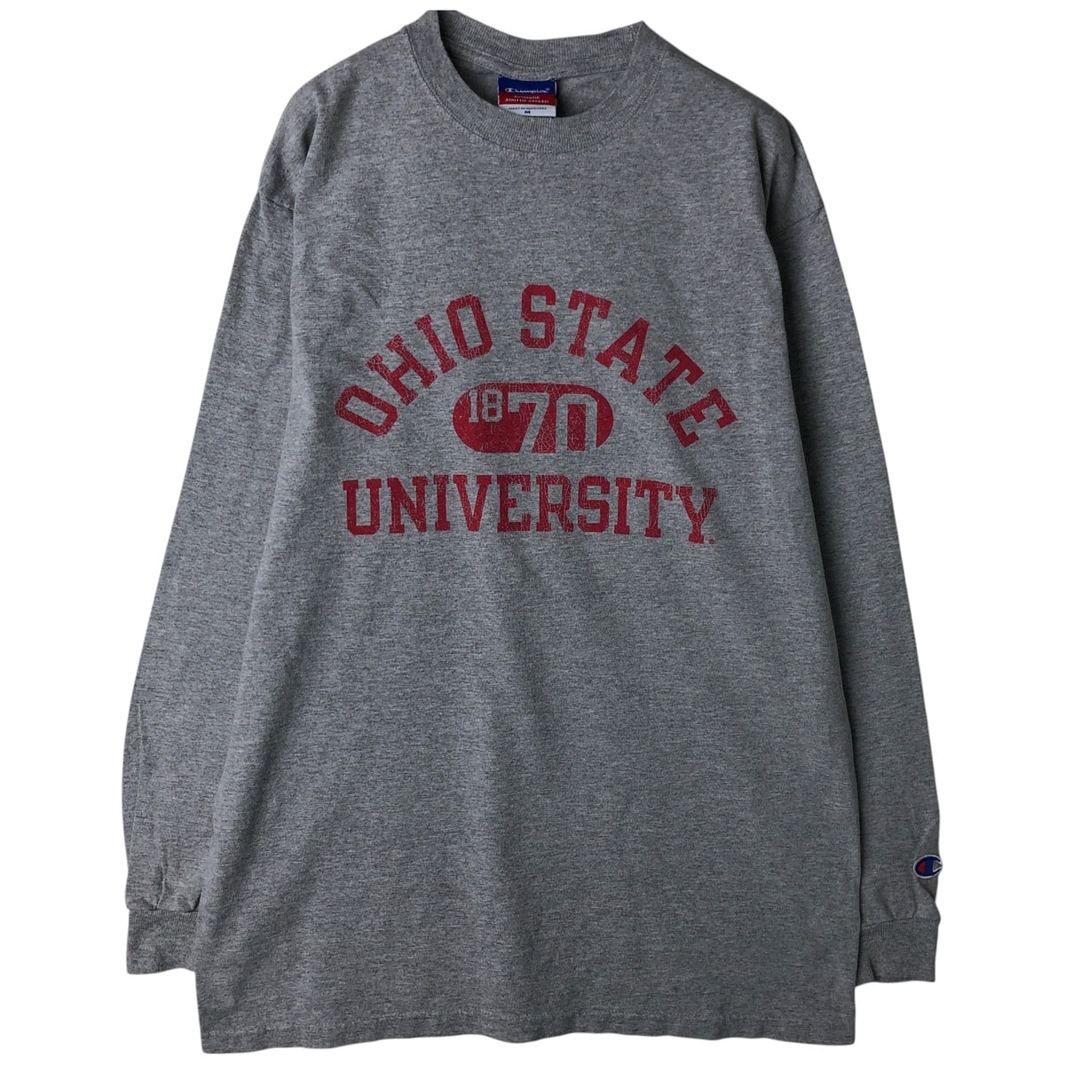 古着 チャンピオン Champion AUTHENTIC ATHLETIC APPAREL OHIO STATE オハイオ州立大学 カレッジ ロングTシャツ ロンT メンズM相当/eaa458849