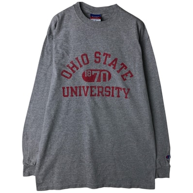 古着 チャンピオン Champion AUTHENTIC ATHLETIC APPAREL OHIO STATE オハイオ州立大学 カレッジ ロングTシャツ ロンT メンズM相当/eaa458849