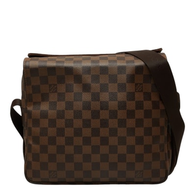 ルイ ヴィトン ダミエ ナヴィグリオ 斜め掛け ショルダーバッグ N45255 ブラウン PVC レザー レディース LOUIS VUITTON 中古