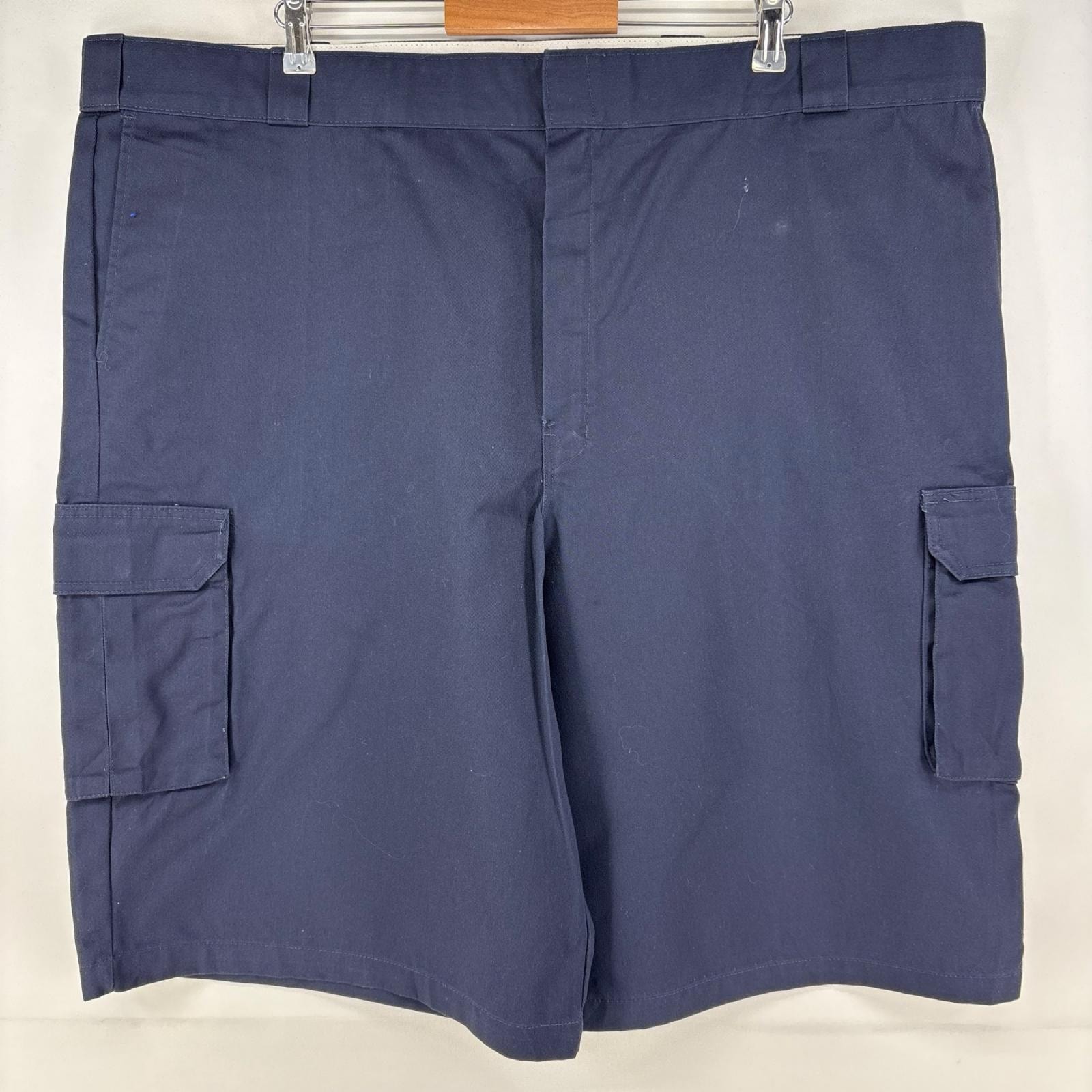 古着 ディッキーズ Dickies ショートパンツ ワーク ジップ 大きいサイズ カーゴ ワンポイントロゴ ハーフパンツ w50  ネイビー メンズ