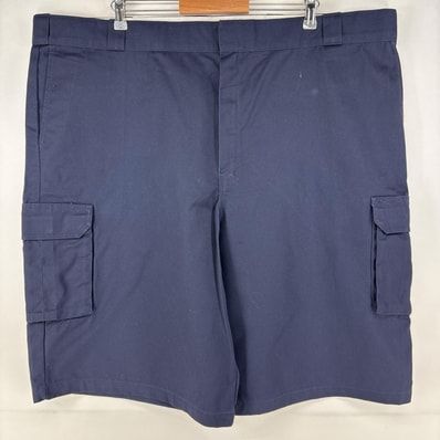 古着 ディッキーズ Dickies ショートパンツ ワーク ジップ 大きいサイズ カーゴ ワンポイントロゴ ハーフパンツ w50 ネイビー メンズ