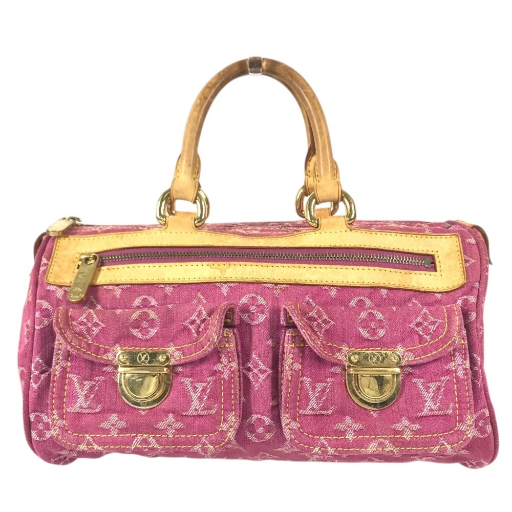 ルイヴィトン LOUIS VUITTON ネオスピーディ M95214 モノグラムデニム 横長 ミニボストンバッグ カバン ハンドバッグ モノグラムデニムキャンバス ピンク