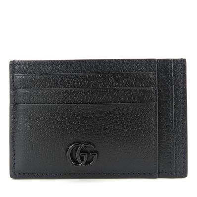 【中古】 グッチ カードケース 722734 ダブルG レザー ブラック 小物 普段使い レディース メンズ GUCCI
