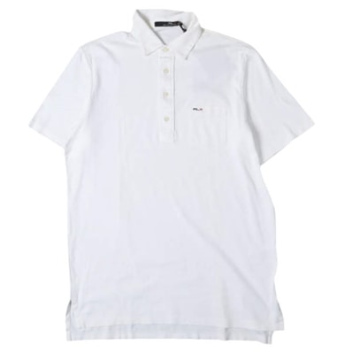 RLX Ralph Lauren アールエルエックス ラルフローレン ピマコットン ロゴプリント ポロシャツ MNRXKNIM1l00046 M WHITE 半袖 トップス g27404
