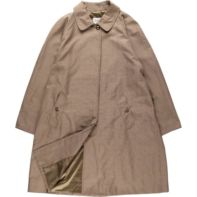 古着 バーバリー Burberry's チェック柄 千鳥格子柄 ステンカラーコート バルマカーンコート レディースL相当/eaa640702