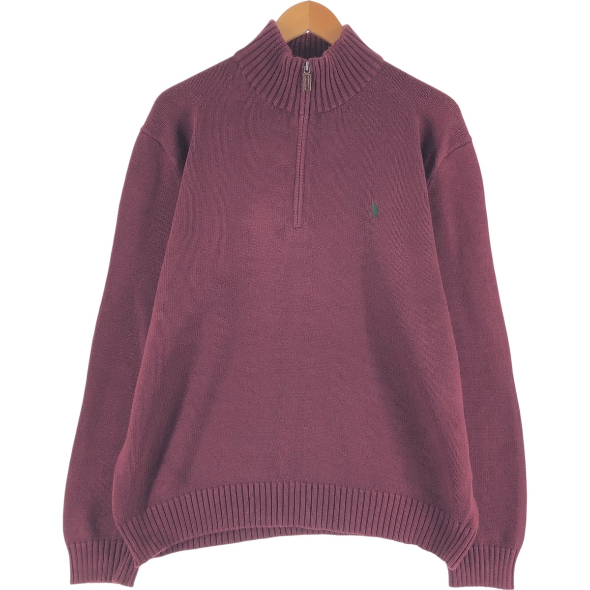 古着 ラルフローレン Ralph Lauren POLO by Ralph Lauren コットンニットハーフジップセーター メンズL相当/eaa472909