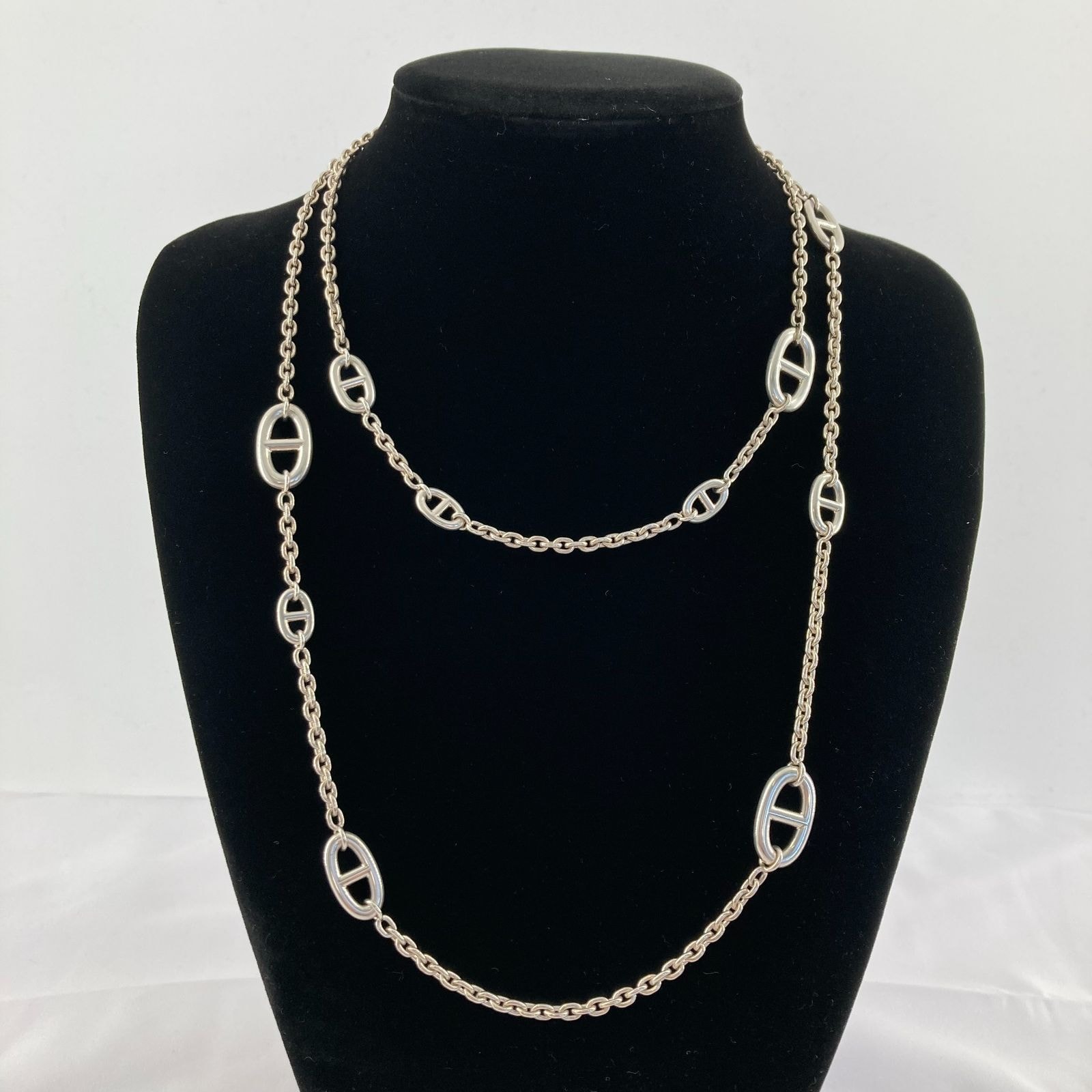 HERMES(エルメス) シェーヌダンクル ファランドールロングネックレス サイズ120 Ag925 95.4g シルバー