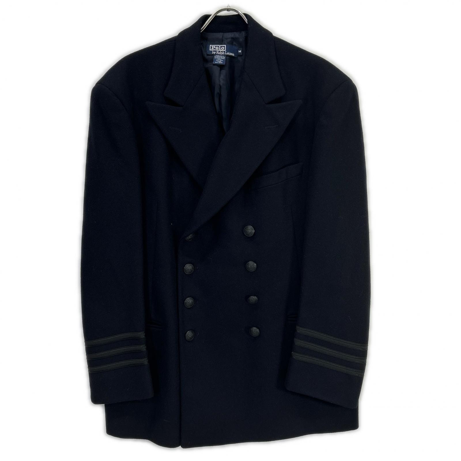 ポロ ラルフローレン 90s USA製 ネイビー ダブルブレスト ナポレオン マリンコート M