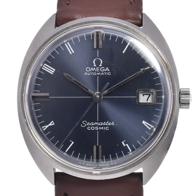 オメガ OMEGA 166.026 ヴィンテージ シーマスター コスミック デイト ネイビー 自動巻き メンズ 良品 腕時計 M#148287