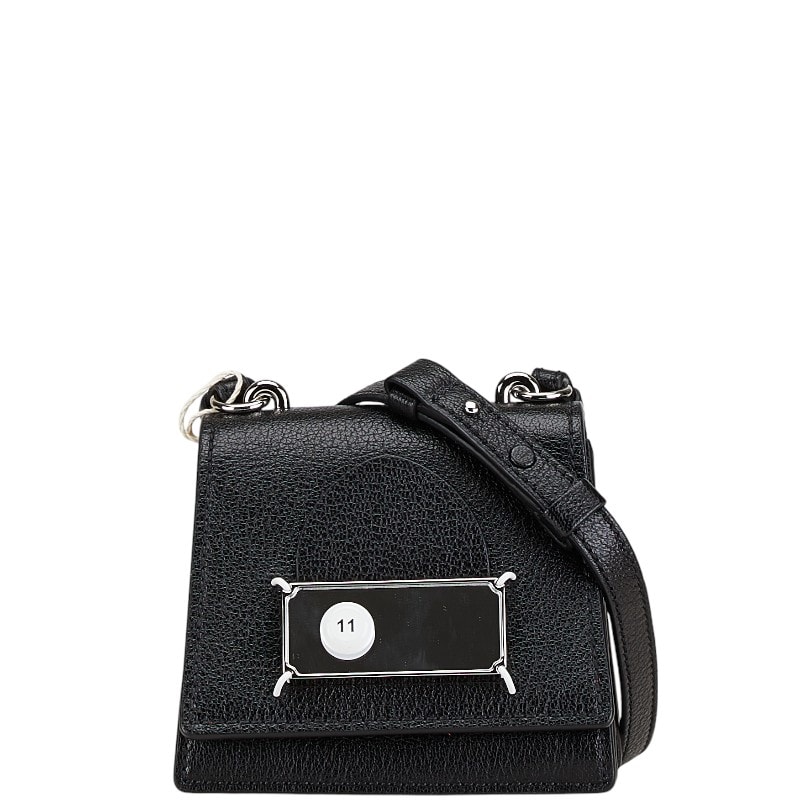 マルタンマルジェラ メゾンマルジェラ カレンダー ミニ ショルダーバッグ ブラック レザー レディース MARTIN MARGIELA 中古