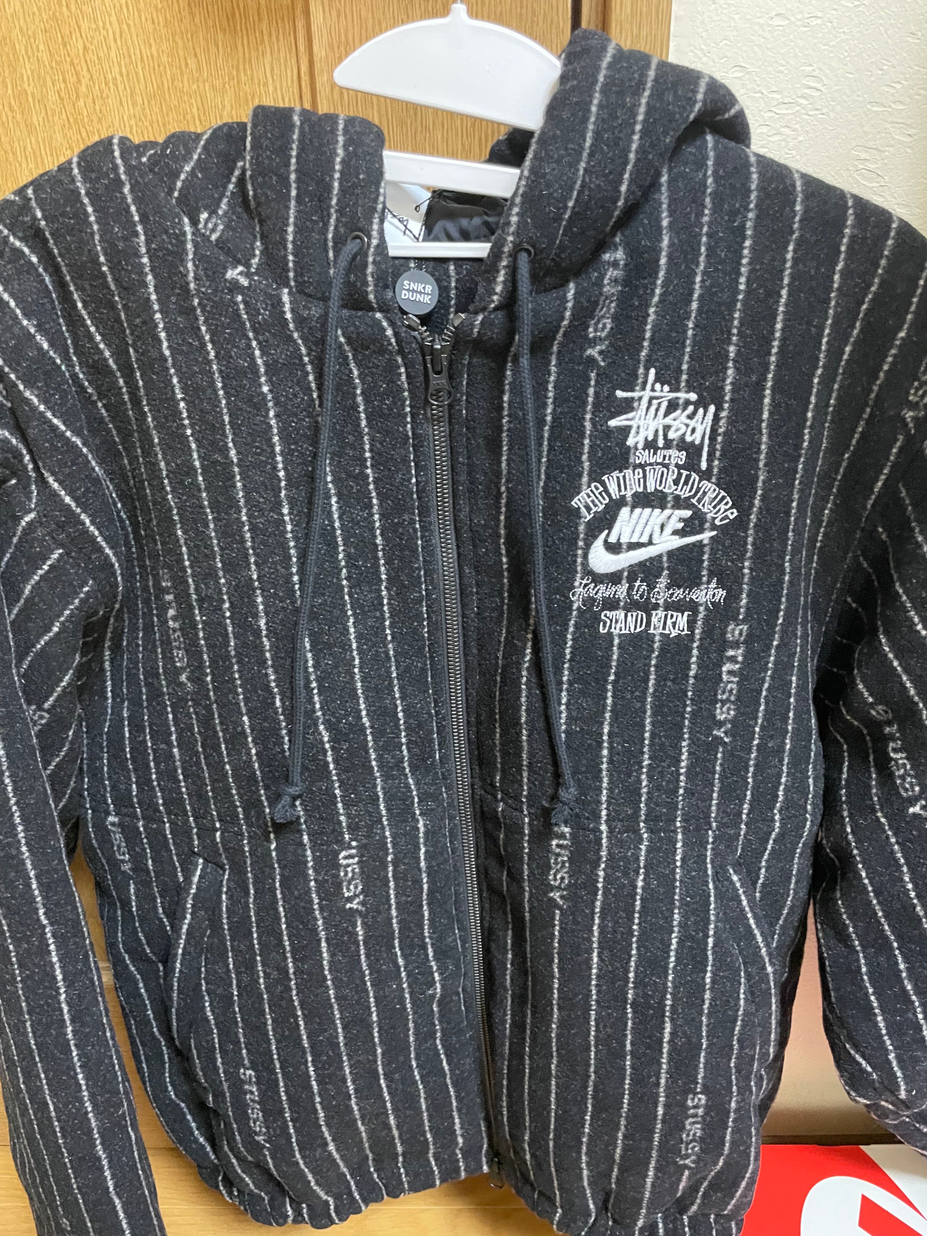 Stussy x Nike Striped Wool Jacket "Black"