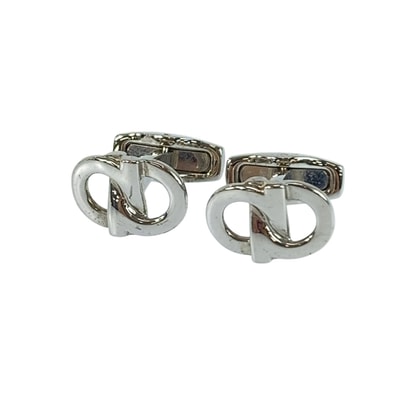 美品 Salvatore Ferragamo サルヴァトーレフェラガモ ガンチーニ シルバー メタル カフス カフリンクス カフスボタン 1-0295123 【中古】