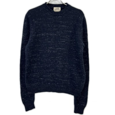 エルメス ネイビー カシミヤ ニットセーター M
