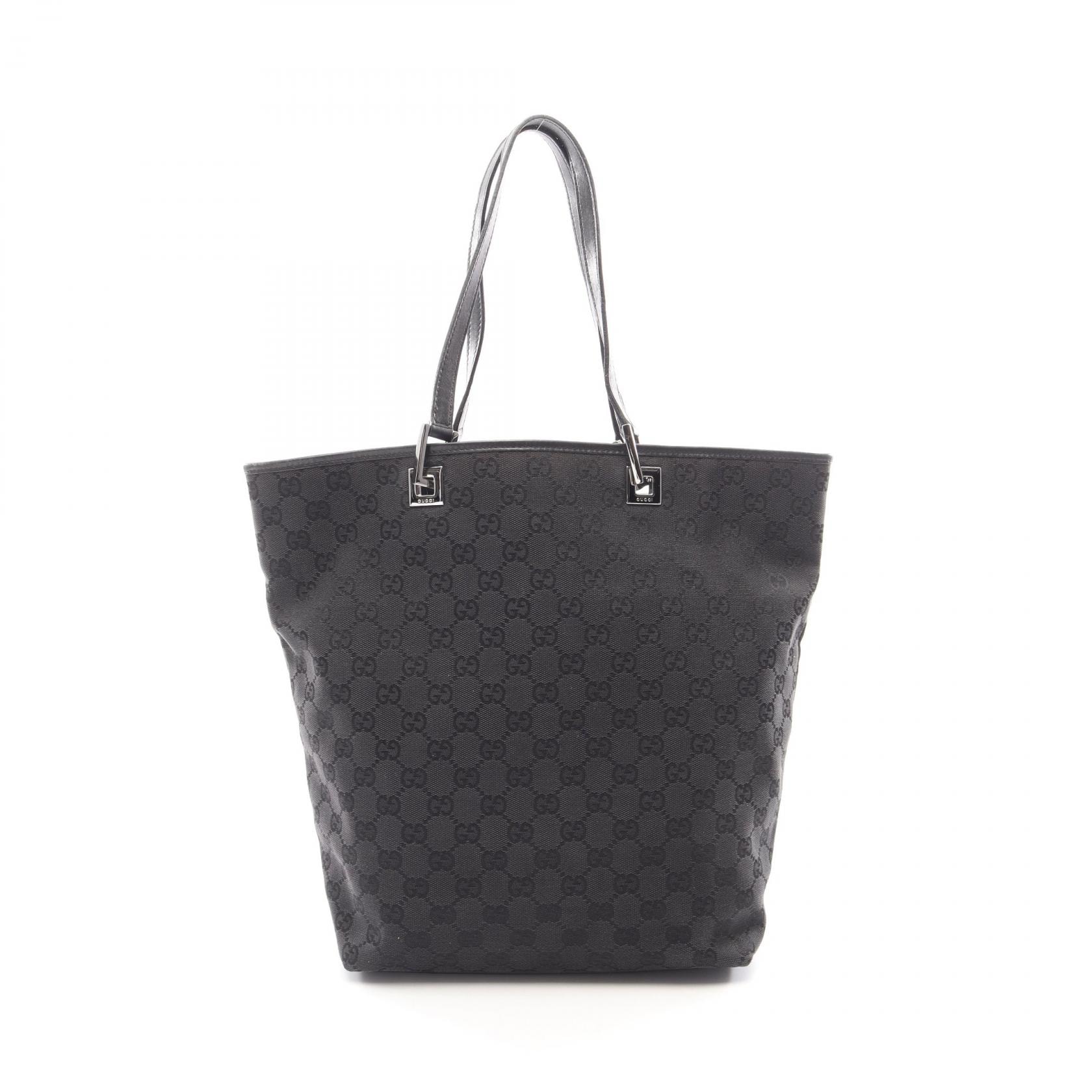 グッチ GUCCI GGキャンバス トートバッグ バッグ キャンバス レザー レディース ブラック系 31243 【中古】