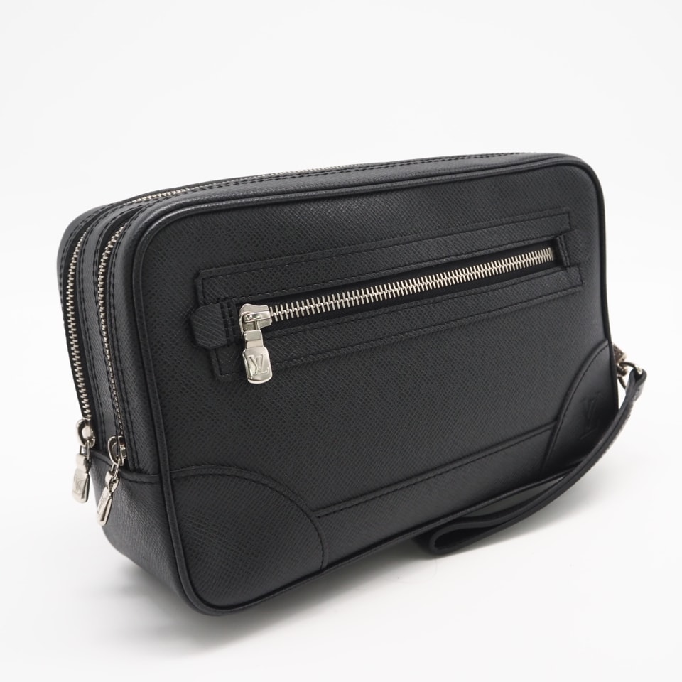 美品 LOUIS VUITTON ルイ・ヴィトン タイガ パヴェル アルドワーズ M31142 セカンドバッグ ブラック レザー メンズ