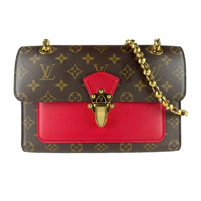 ルイ ヴィトン LOUIS VUITTON ショルダーバッグ モノグラム ヴィクトワール モノグラムキャンバス/レザー ブラウン/レッド ゴールド レディース M41731【中古】 z9991