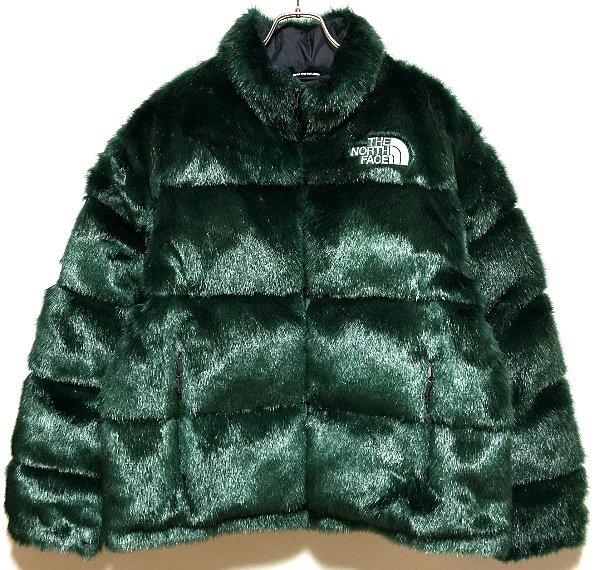 Supreme x The North Face Faux Fur Nuptse Jacket "Green"