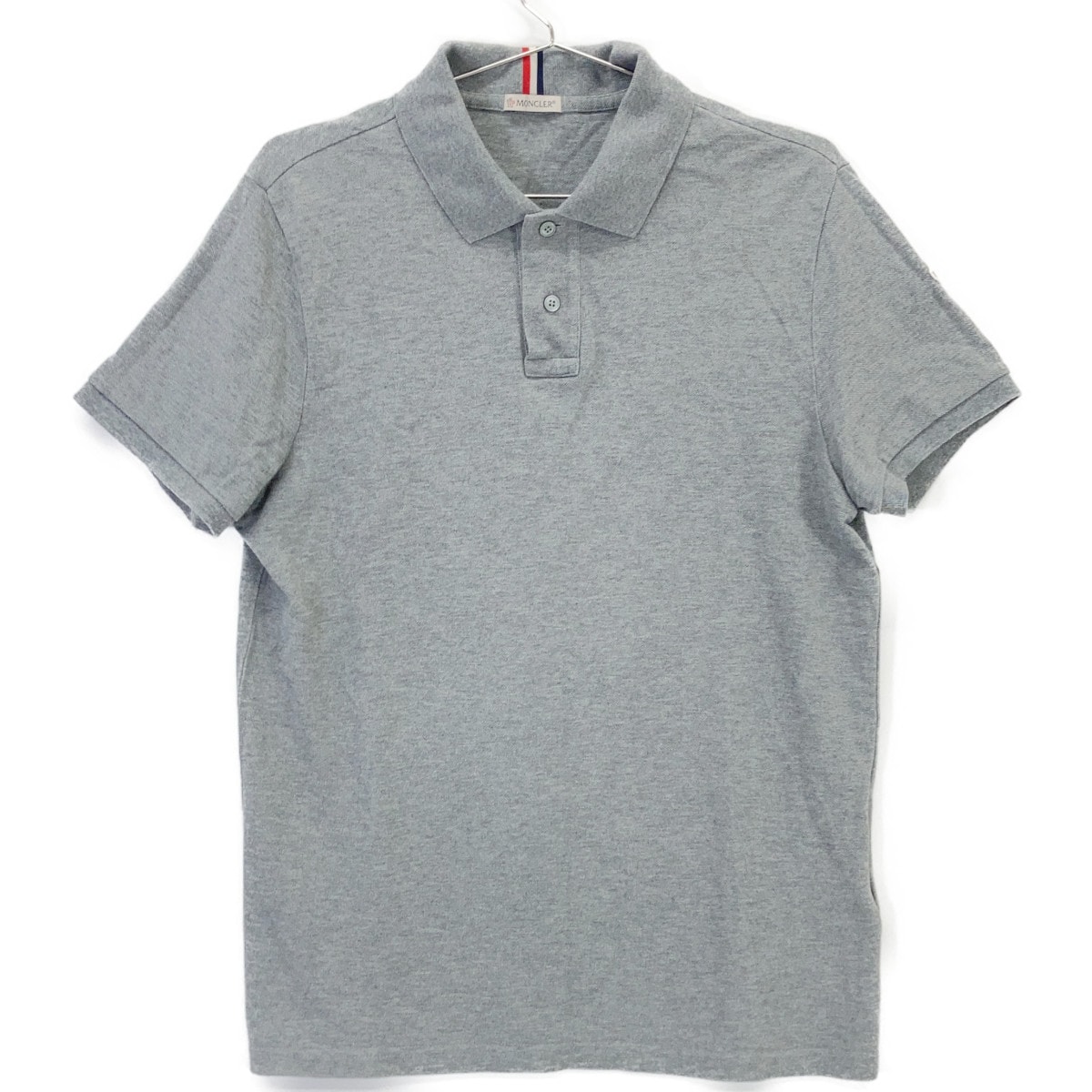 モンクレール グレー 袖ワッペンポロシャツ M