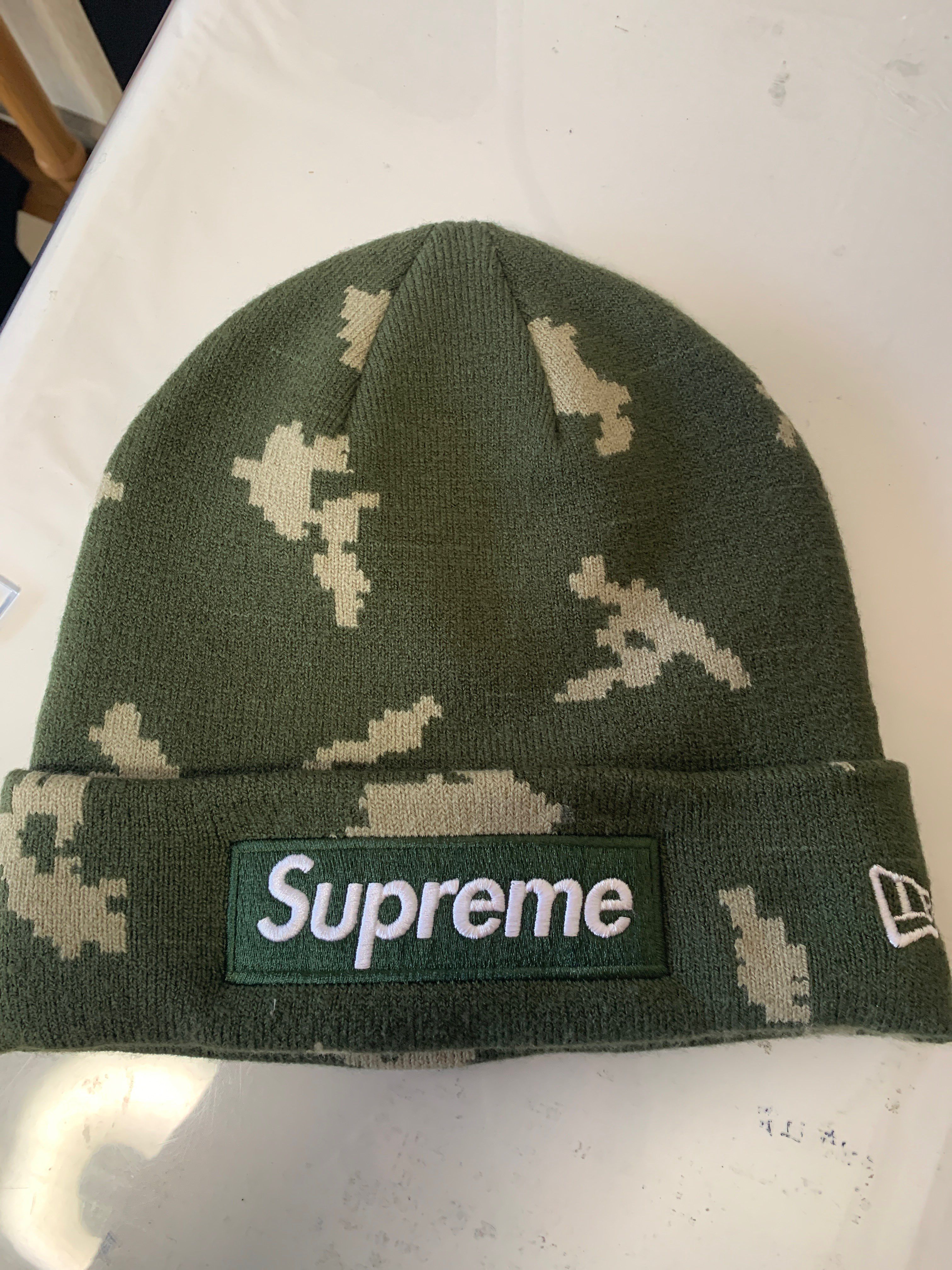 Supreme New Era® Box Logo Beanie "Olive Russian Camo" (21FW)