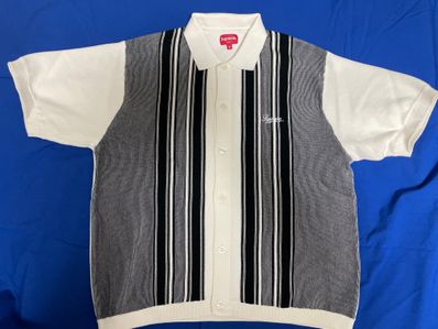 Supreme Stripe Button Up Polo "White"