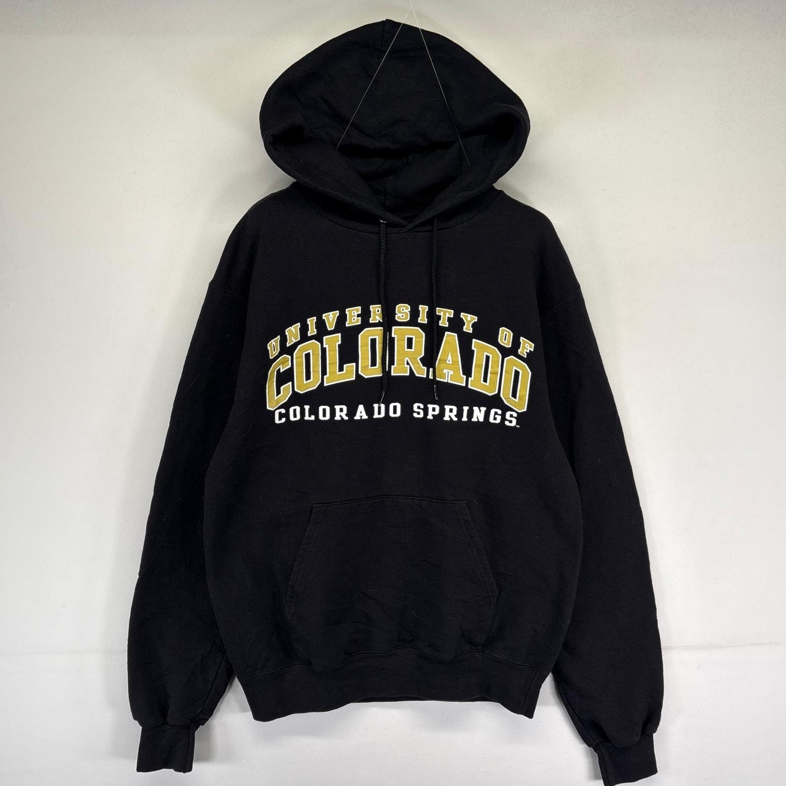 古着 チャンピオン Champion パーカー プルオーバー フーディ カレッジロゴ スウェット S ブラック系 メンズ