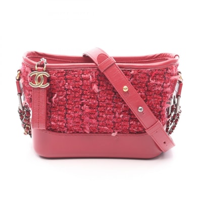 シャネル CHANEL ガブリエル ドゥ シャネル スモール ホーボー ショルダーバッグ バッグ ファブリック レザー レディース レッド系 【中古】