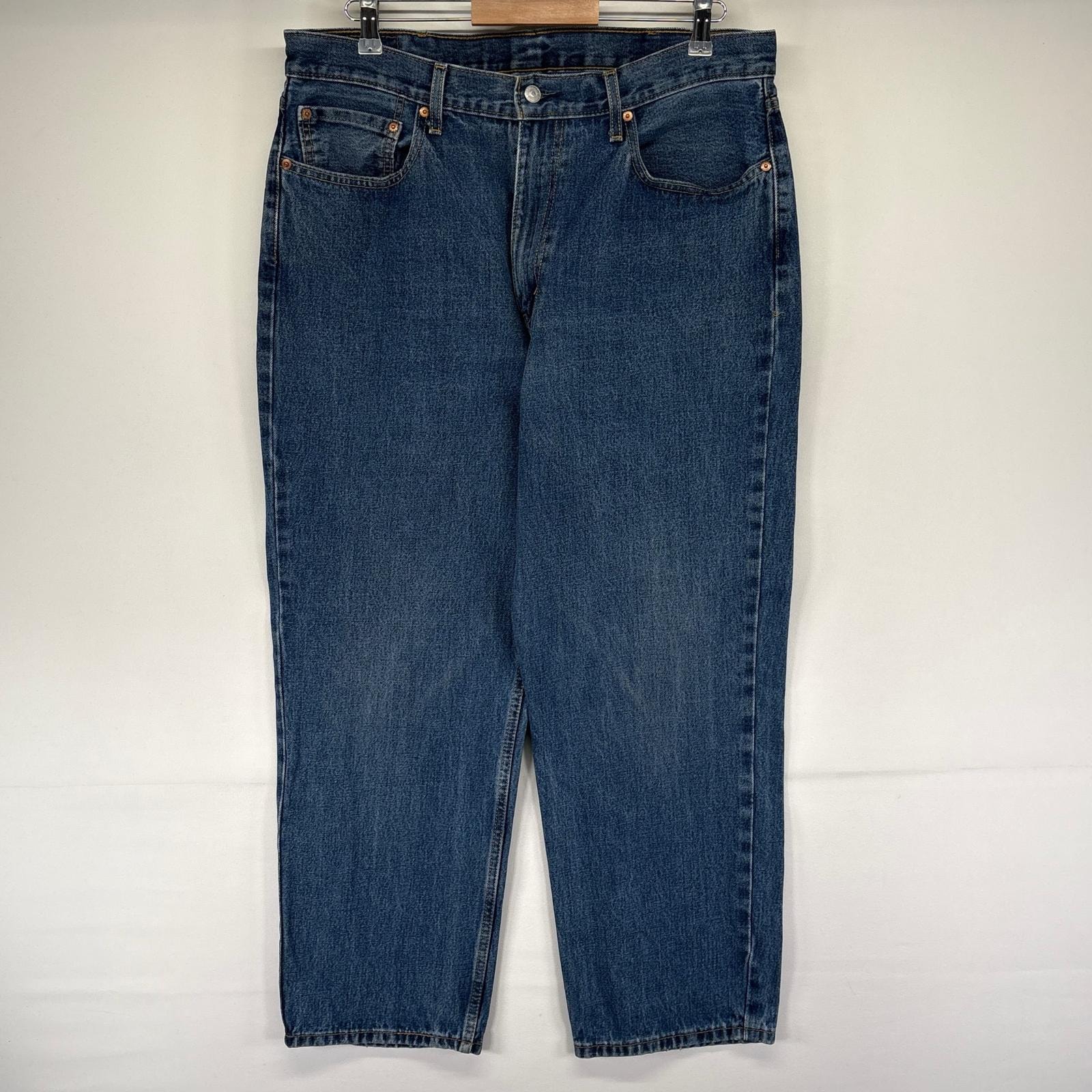 古着 リーバイス Levi's デニム パンツ ジーンズ ジッパーフライ 550 テーパード 5ポケット W38 L30  ブルー系 メンズ