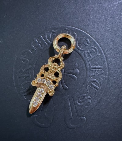 Chrome Hearts #5 Dagger Charm 22K Diamond "Gold"