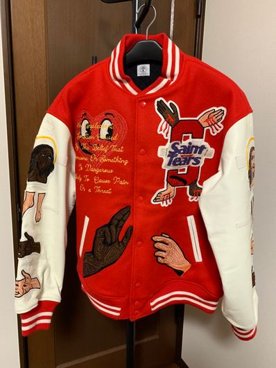 SAINT Mxxxxxx x DENIM TEARS STADIUM JACKET "Red"