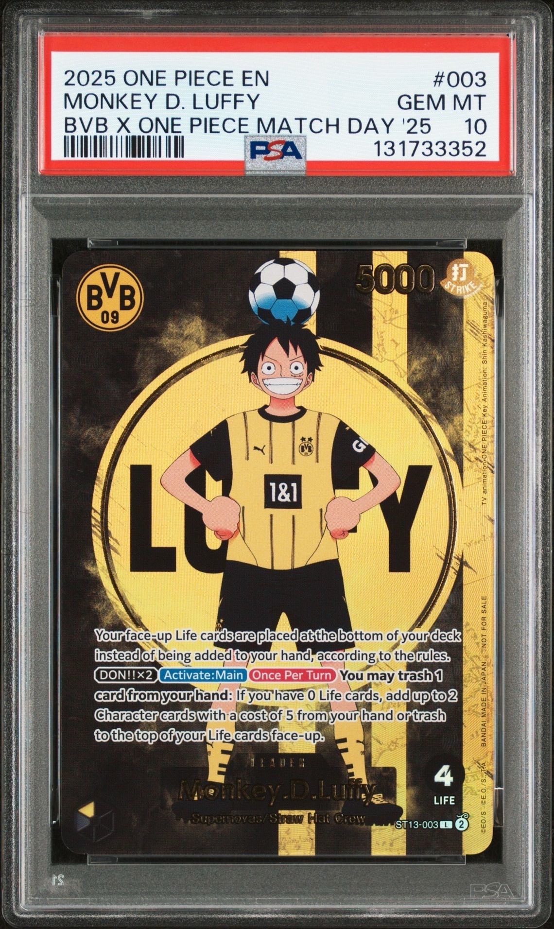 モンキー・D・ルフィ L [ST13-003]【英語版】(プロモーションカード「ボルシアドルトムント × ONE PIECE マッチデー 2025」)