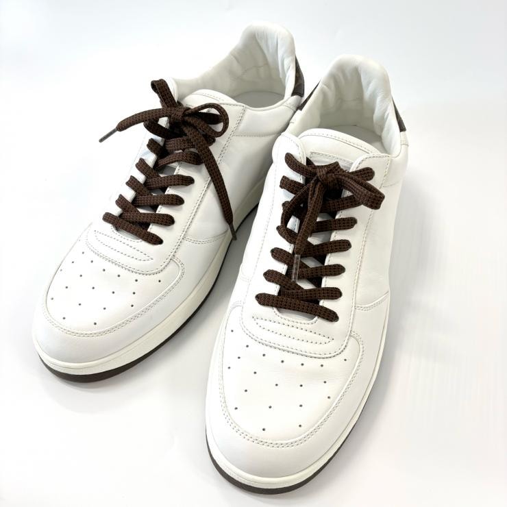 ルイ・ヴィトン モノグラム リヴォリライン ローカット スニーカー 6 1/2 レザー ホワイト ブラウン メンズ 靴 LOUIS VUITTON 正規品【鑑定済み】