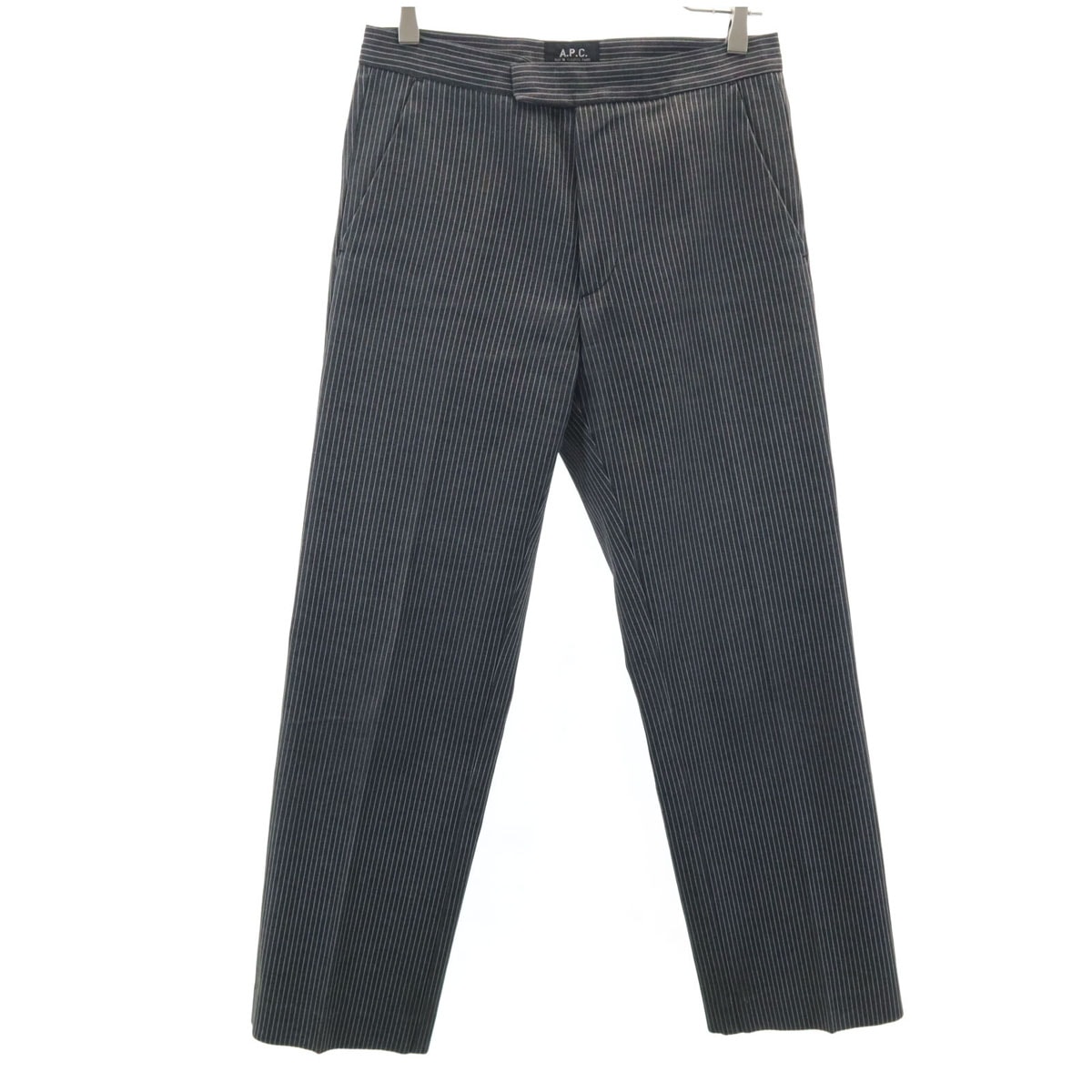 A.P.C. アーペーセー フランス製 ストライプ柄 ストレートパンツ XS チャコールグレー