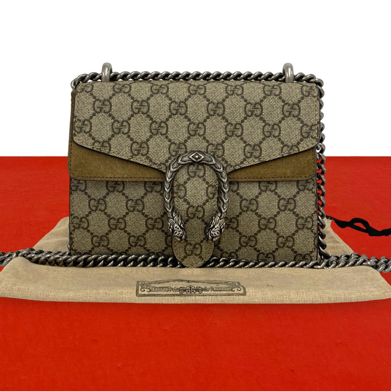 GUCCI グッチ ディオニュソス GGスプリーム スウェード ポリウレタン ショルダーバッグ ブラウン
 58303